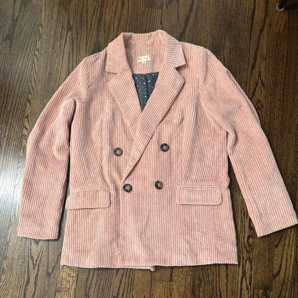 Hem & Thread Pink Corduroy Blazer